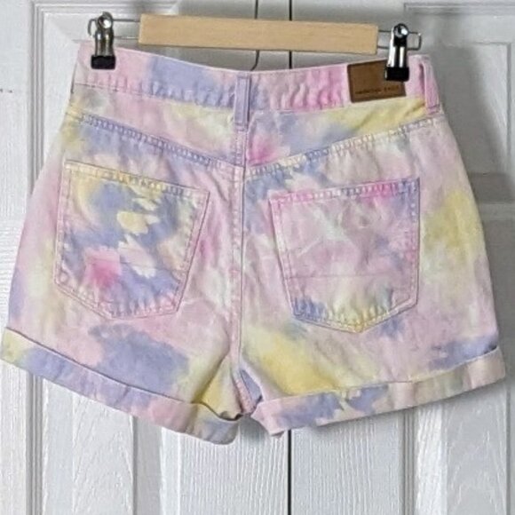 AMERICAN EAGLE OUTFITTERS Women's Cuffed Shorts  Size 4 Multi Pastels - Picture 2 of 5